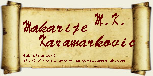 Makarije Karamarković vizit kartica